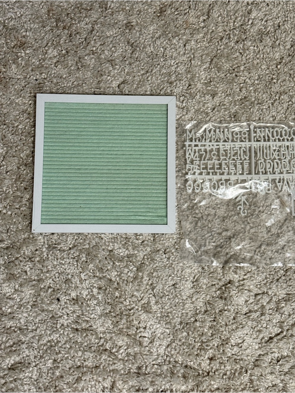 Mini Letter Board in Mint Green with White Frame